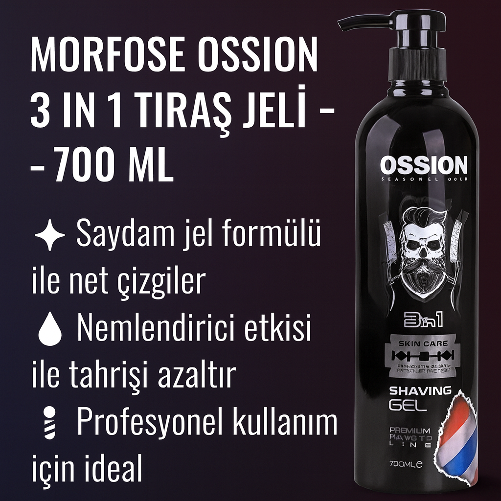 Morfose Ossion 3 in 1 700 ml Tıraş Jeli