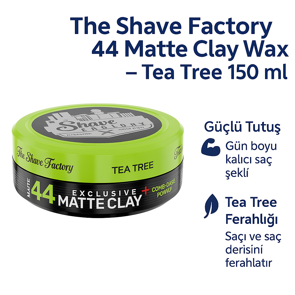 The Shave Factory Tea Tree 44 – Exclusive Matte Clay Wax (150 ml)