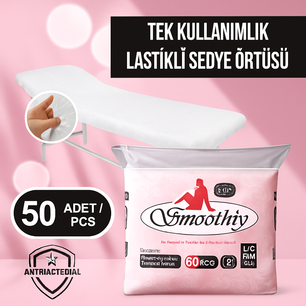 Smoothly Tek Kullanımlık Lastikli Sedye Örtüsü – 50 Adet