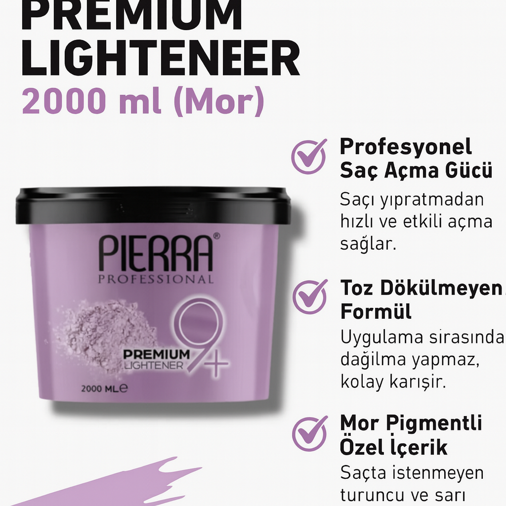 Pierra Premium Lightener Toz Açıcı – 2000 ml (Mor)