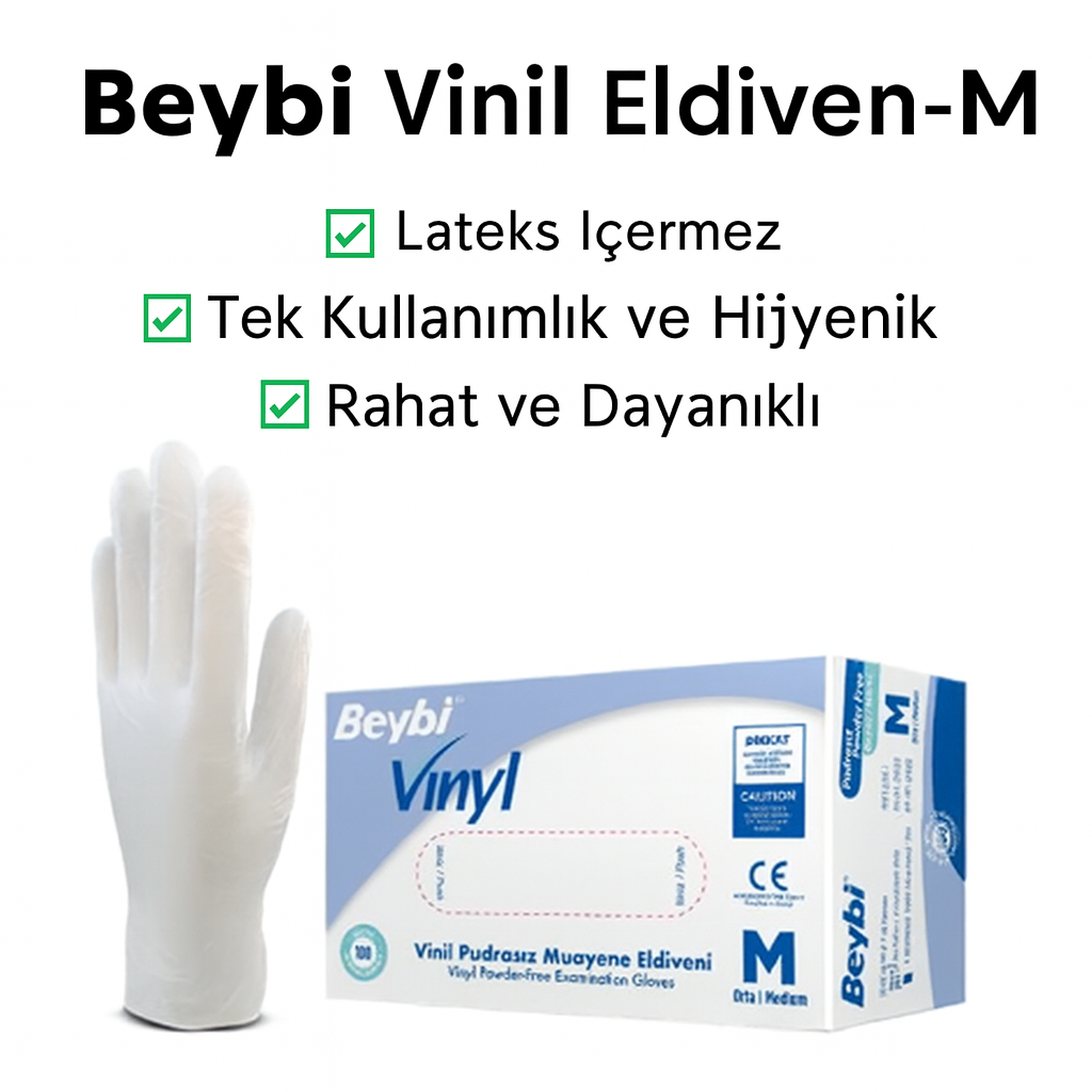 Beybi Vinil Eldiven – Medium (M)