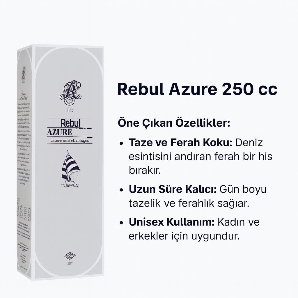 Rebul Azure 250 Ml Kolonya Cam Şişe 