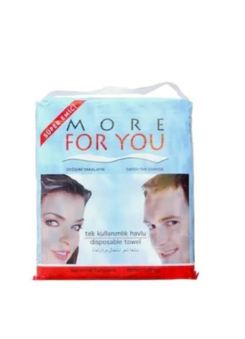 MORE FOR YOU TEK KULLANIMLIK HAVLU TEK TEK POŞETLİ 100 ADET