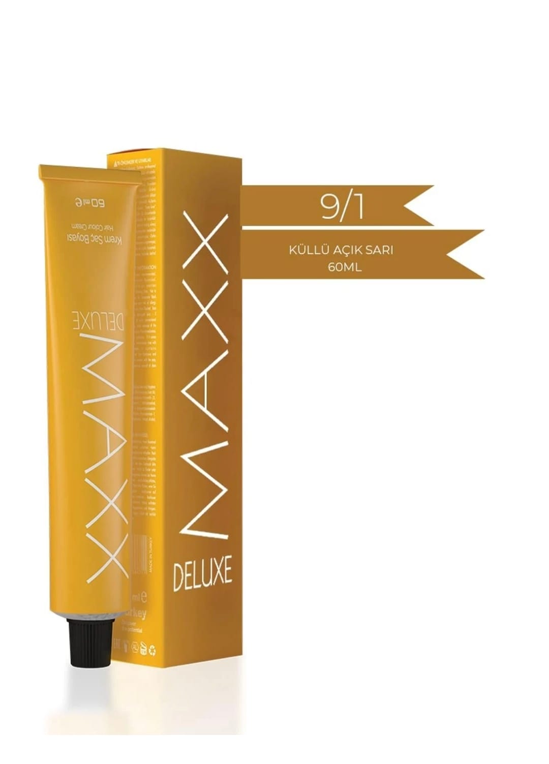 Maxx Deluxe  9.1 Küllü Açık Sarı 60 ml  Tüp Krem Saç Boyası