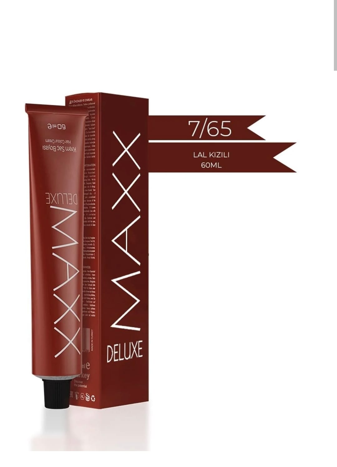 Maxx Deluxe  7.65 Lal Kızılı 60 ml  Tüp Krem Saç Boyası