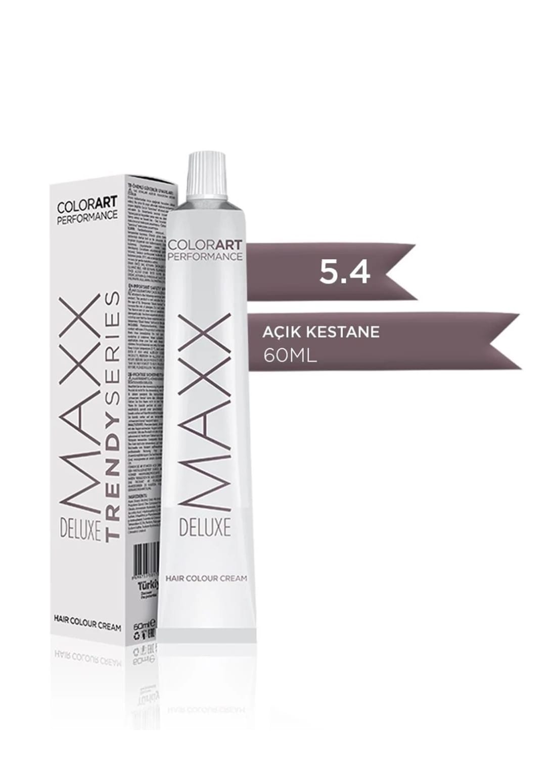 Maxx Deluxe  5.4 Açık Kestane 60 ml  Tüp Krem Saç Boyası